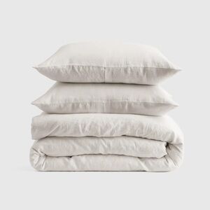 QUINCE European Linen Duvet Cover Set Twin Sand 6744